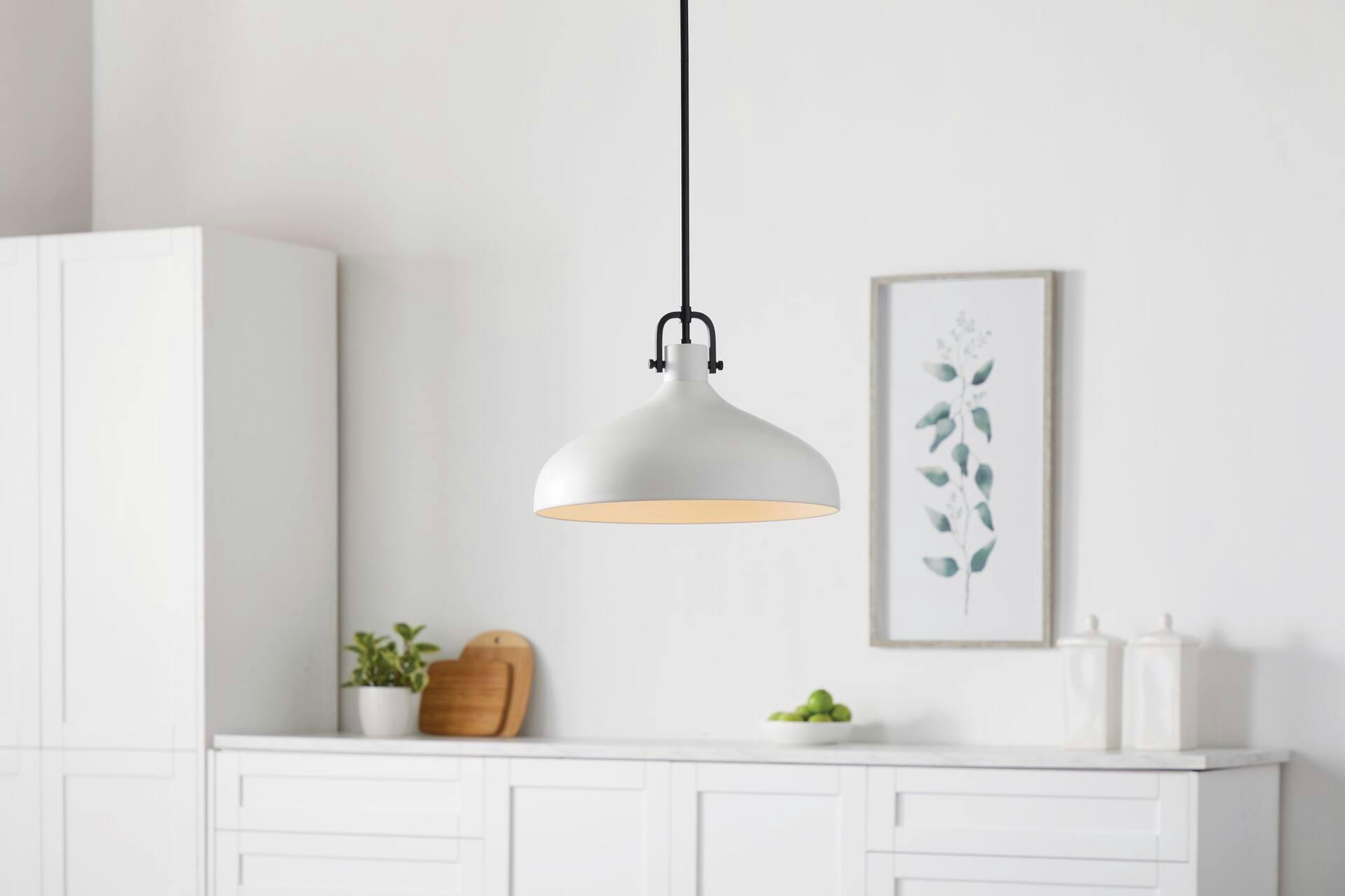 CANVAS Bremner 1-Light Ceiling Pendant Light, Black/White