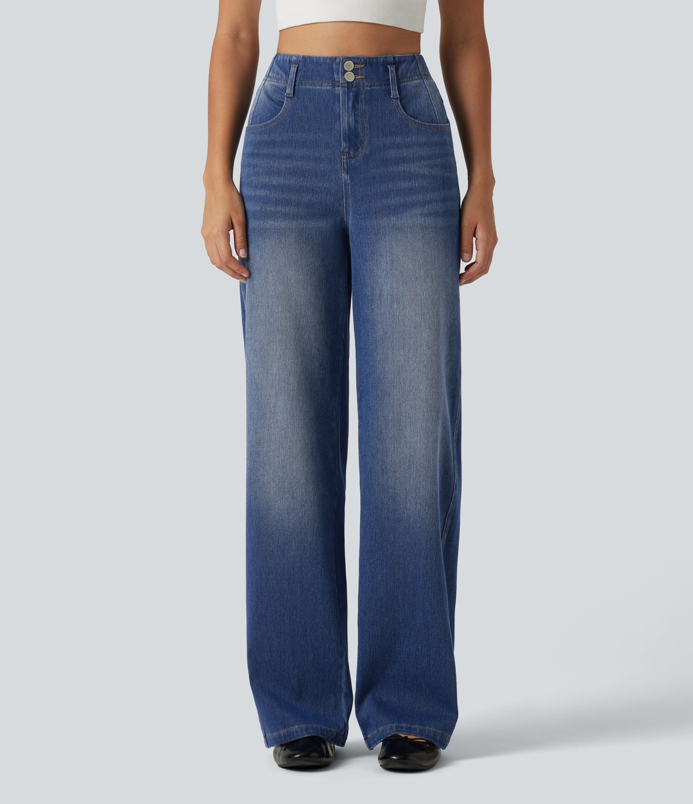 Jean droit Halara Flex™ taille haute avec poches