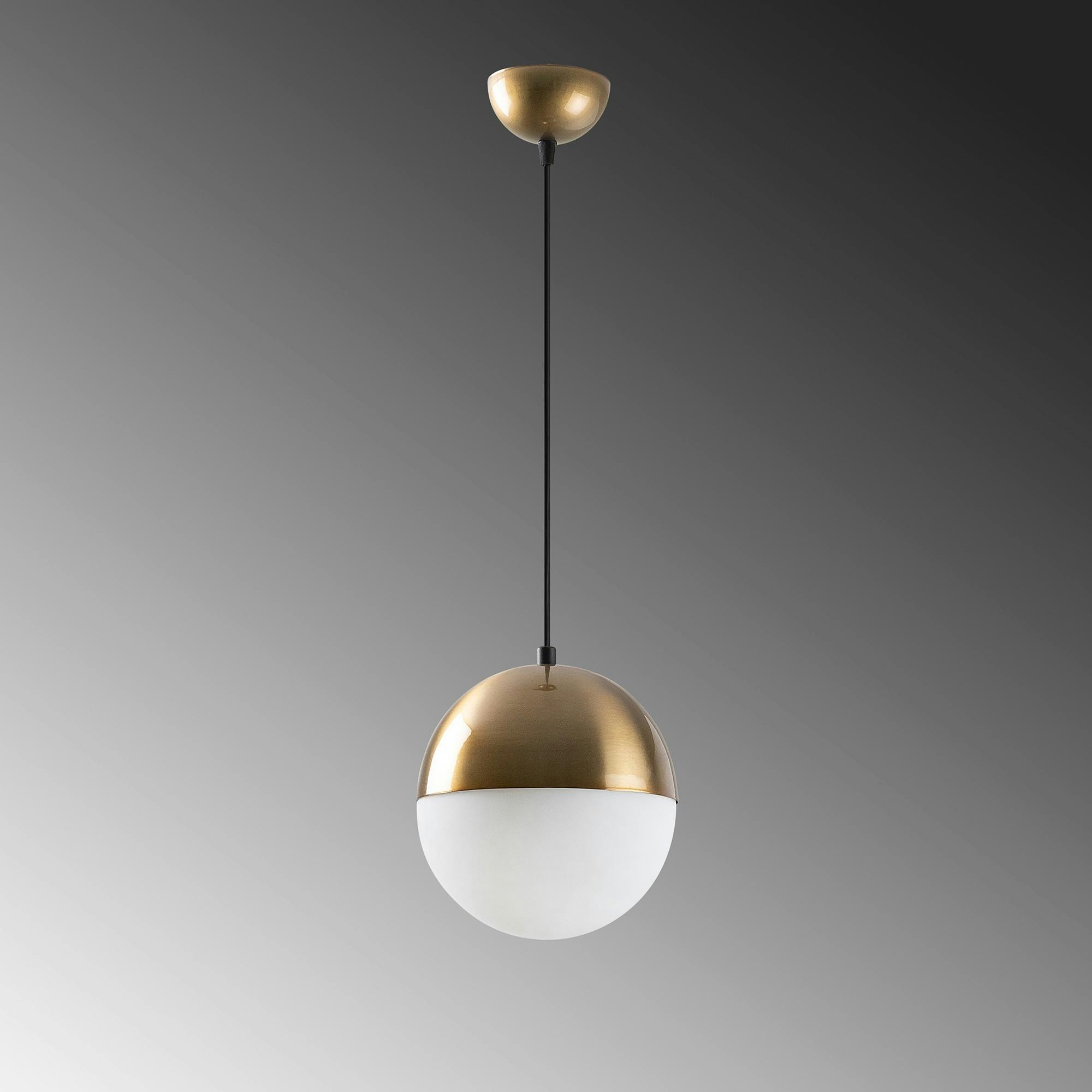 Suspension vintage globe blanc & doré Ø20 cm SIERRE