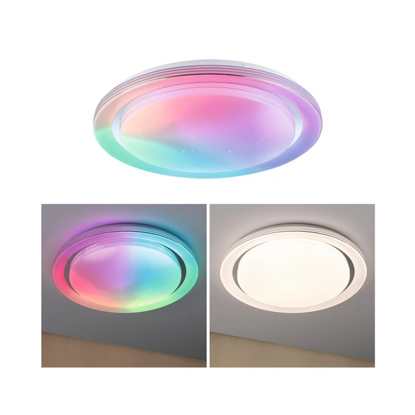 LED-Deckenleuchte, WD Rainbow dy RGB TunW 38,5W 485mm Ws 38,5W 485mm weiss/Chrom 230V Kst/Met