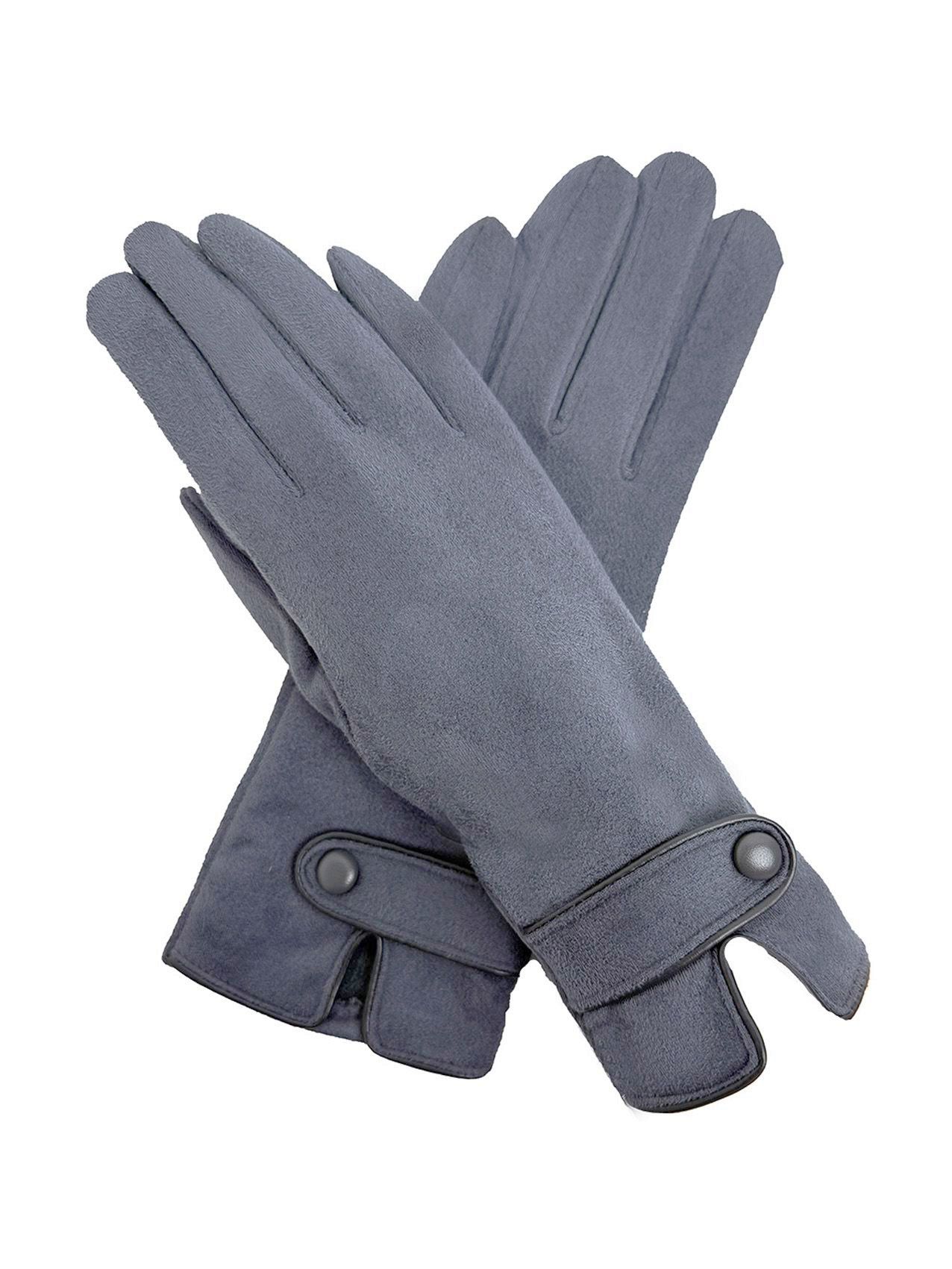Vellin Soft-Touch Button-Detail Gloves