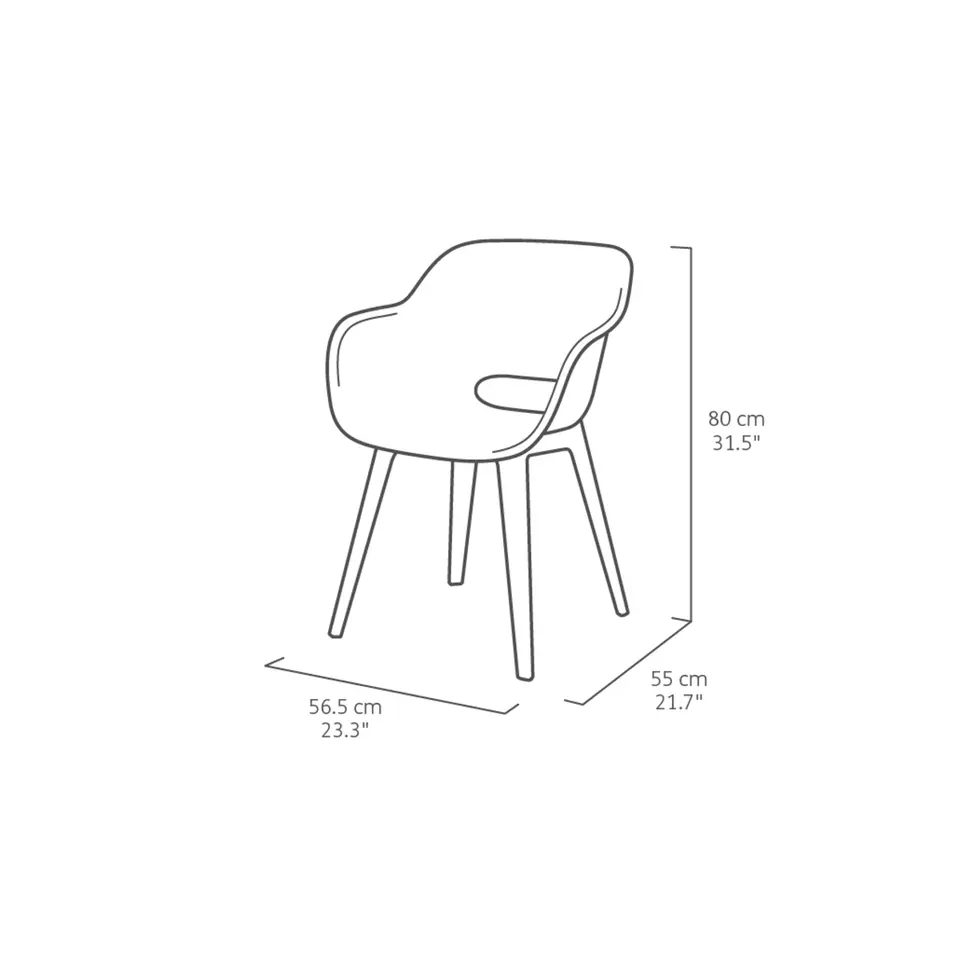 Keter Akola Tuinstoelen - 2 stuks -56.5x55x80cm - Vintage Green