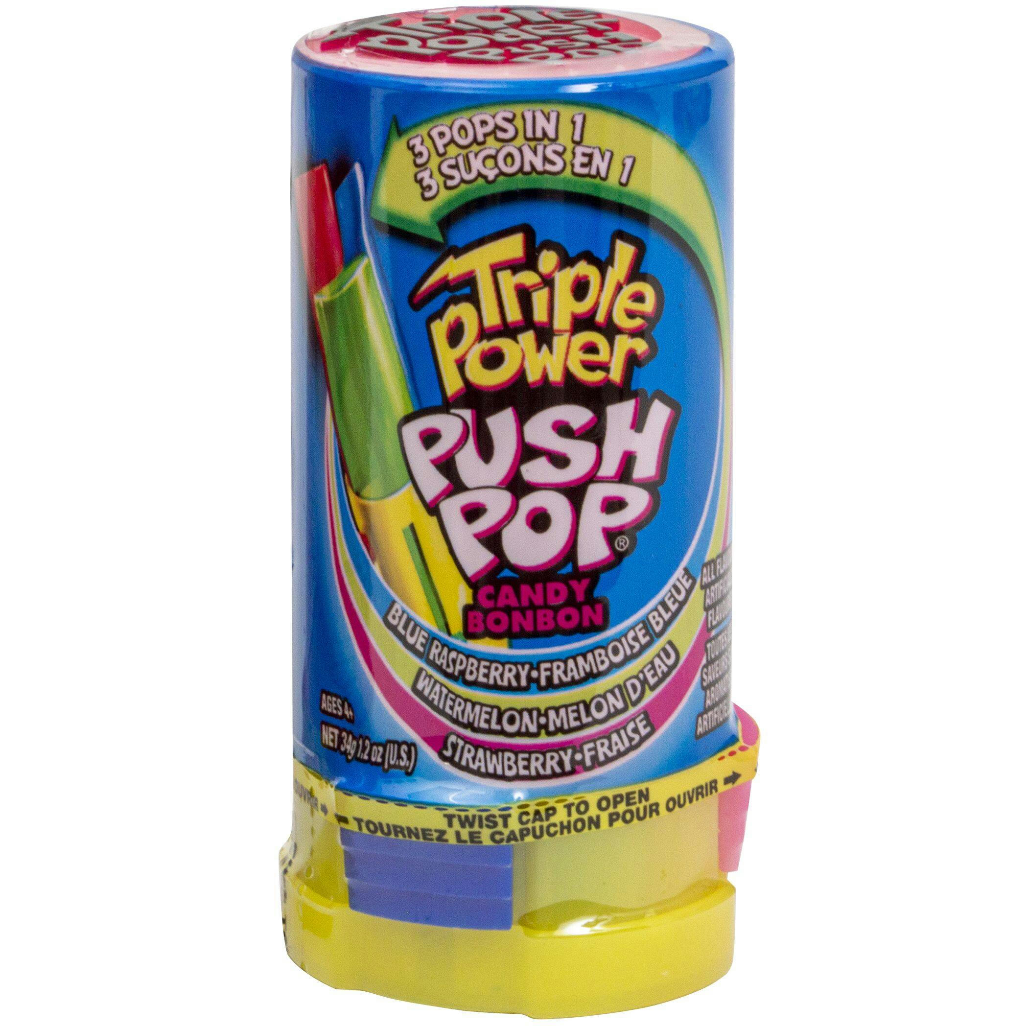 Topps Triple Power Push Pop, Assorted Flavours, 34-g