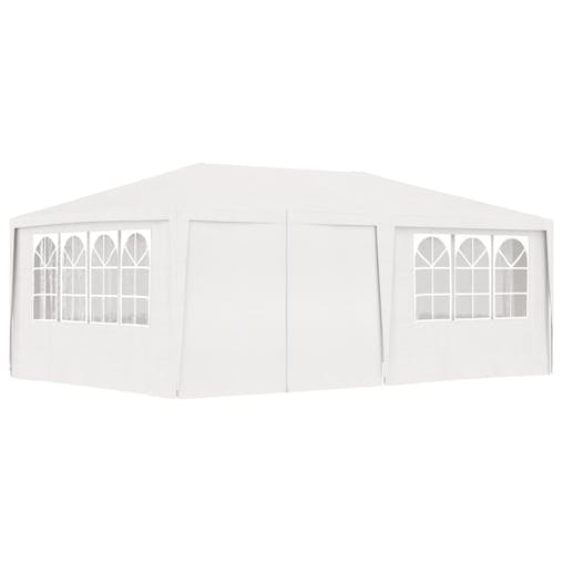 NNEVL Professional Party Tent with Side Walls 4x6 m White 90 g/m&sup2;
