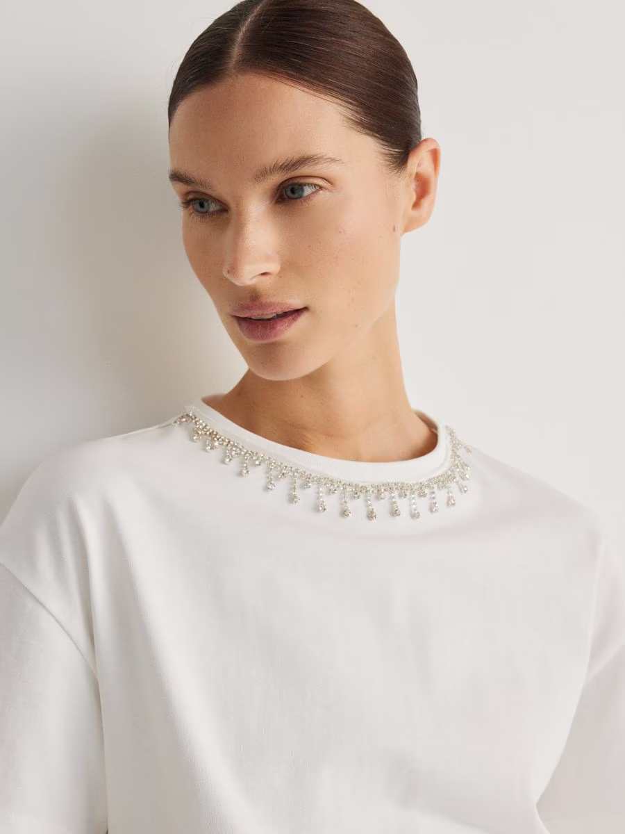 T-Shirt With Jewellery Detailing