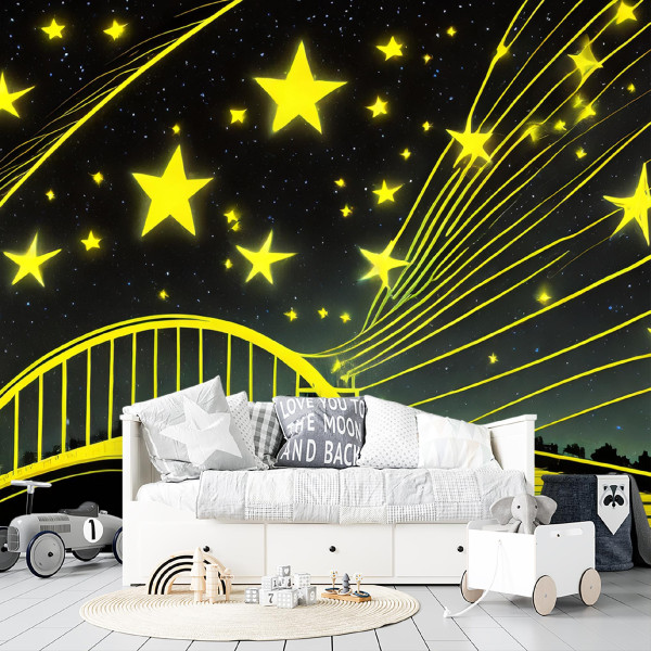 Feeby Fototapeta Gwiazdy Most Abstrakcyjny Neon
