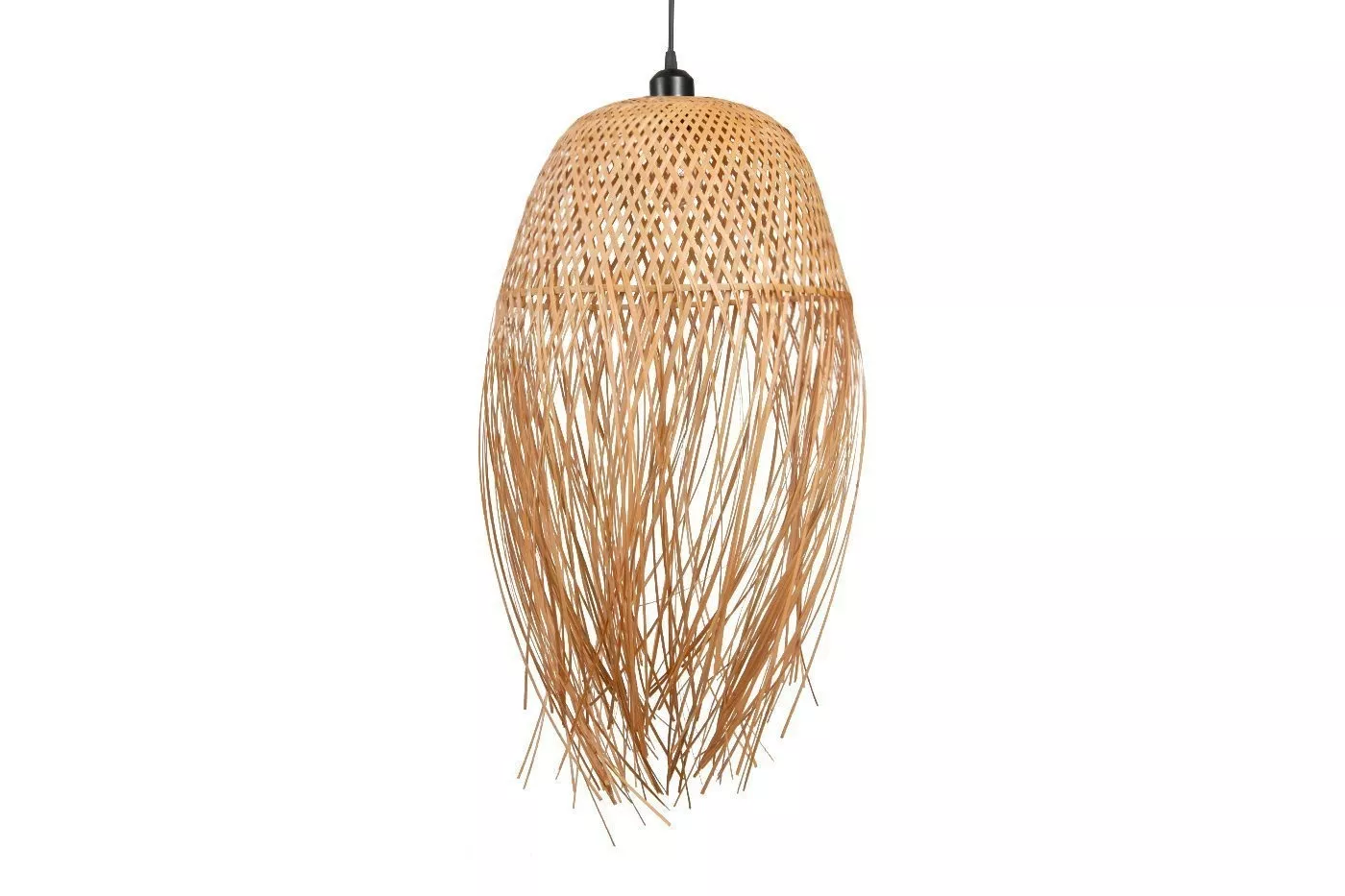 Lampa Wisząca Sufitowa TATUK Japońska Bambus Boho Rattan Drewno Loft 25 cm