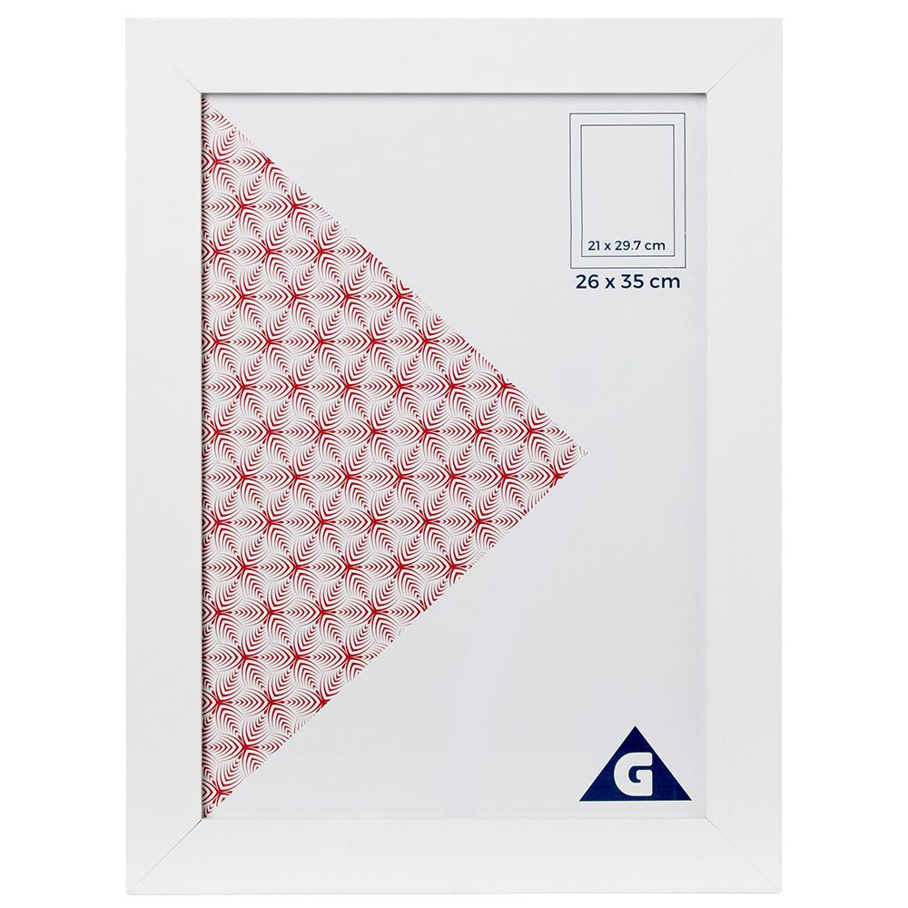 Cadre photo bois blanc 26x35cm pour photo 21x29,7cm