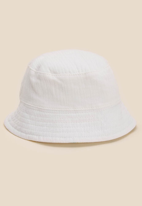 Baby Girls Yellow Lemon Print Reversible Bucket Hat