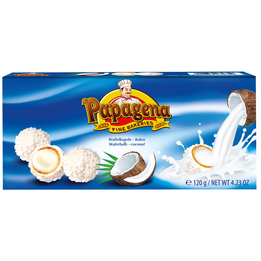 Boules de gaufrette fourrées saveur coco - 120g