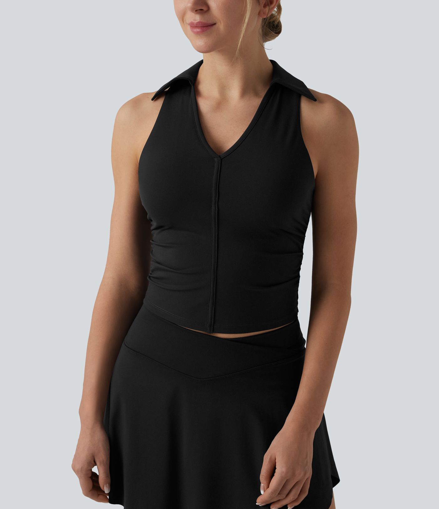 Haut de sport tennis SoftlyZero™ Airy dos nageur à fronces effet frais InstantCool, protection solaire UPF50