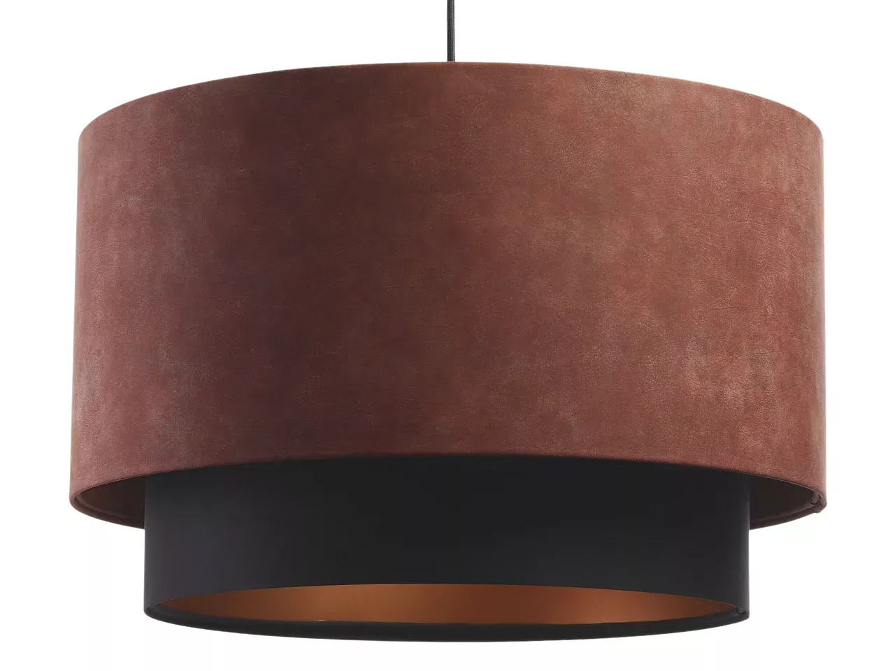 Lampa wisząca DOUBLE ZAMSZ 40 bordowa/czarna