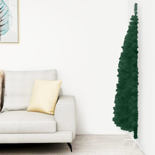 NNEVL Slim Artificial Half Christmas Tree with Stand Green 240 cm