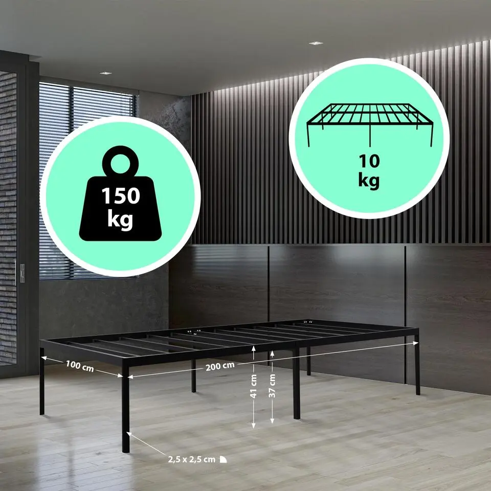 CLP Bed Hamlin 41x100x200 cm - zwart