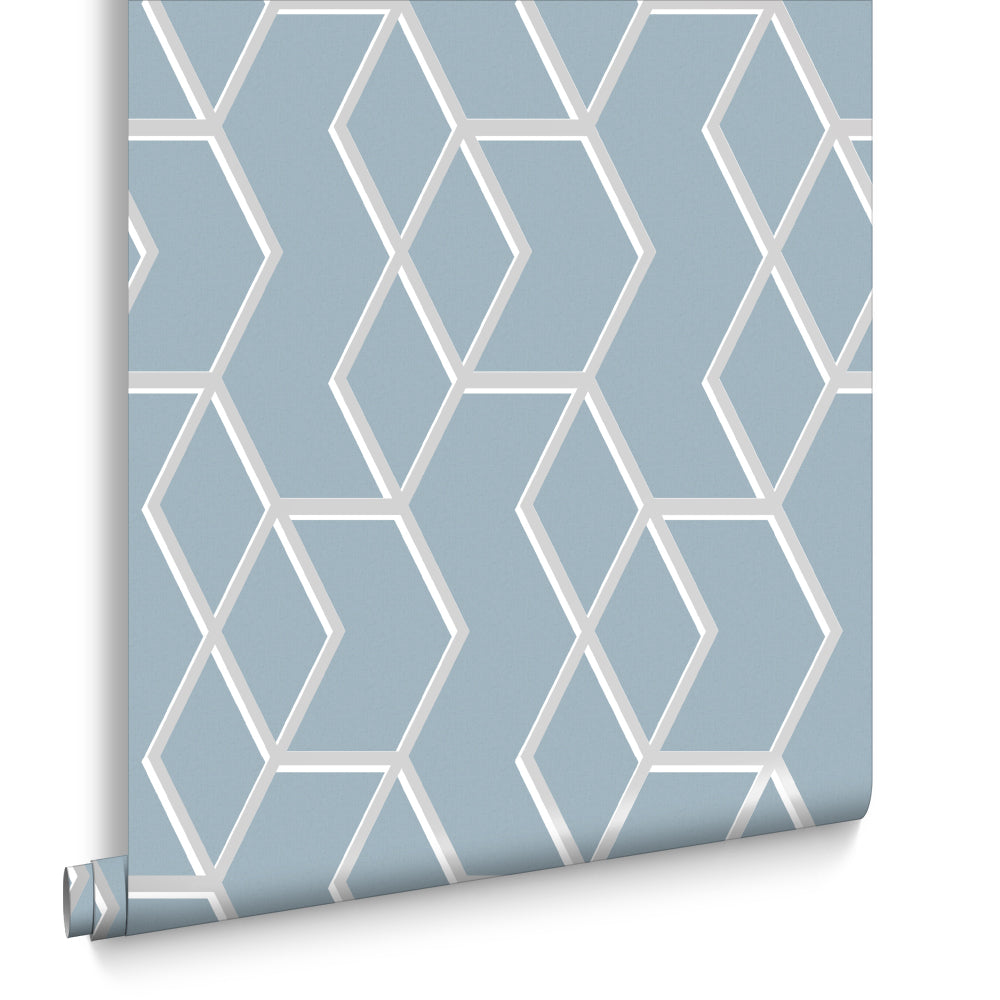 Graham & Brown Vliesbehang - Archetype Blue Silver - 10mx52cm