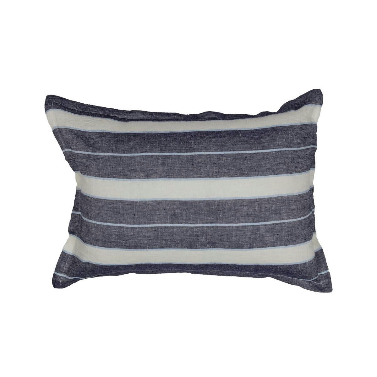 TEKSADA HORIZON - 2 taies d'oreiller en lin lavé/coton Indigo 50x70 cm