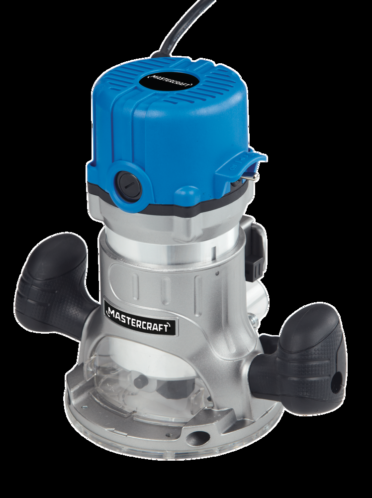 Mastercraft 9.5A Single Speed 1-3/4 HP Corded Fixed Base Router with Built-in LED Light