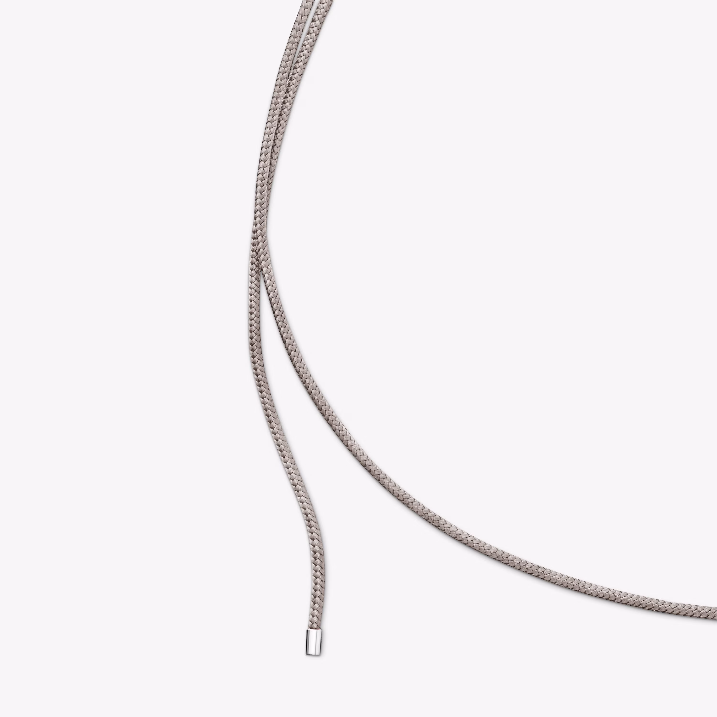 Collar largo de plata y cordón color gris TOUS Basics