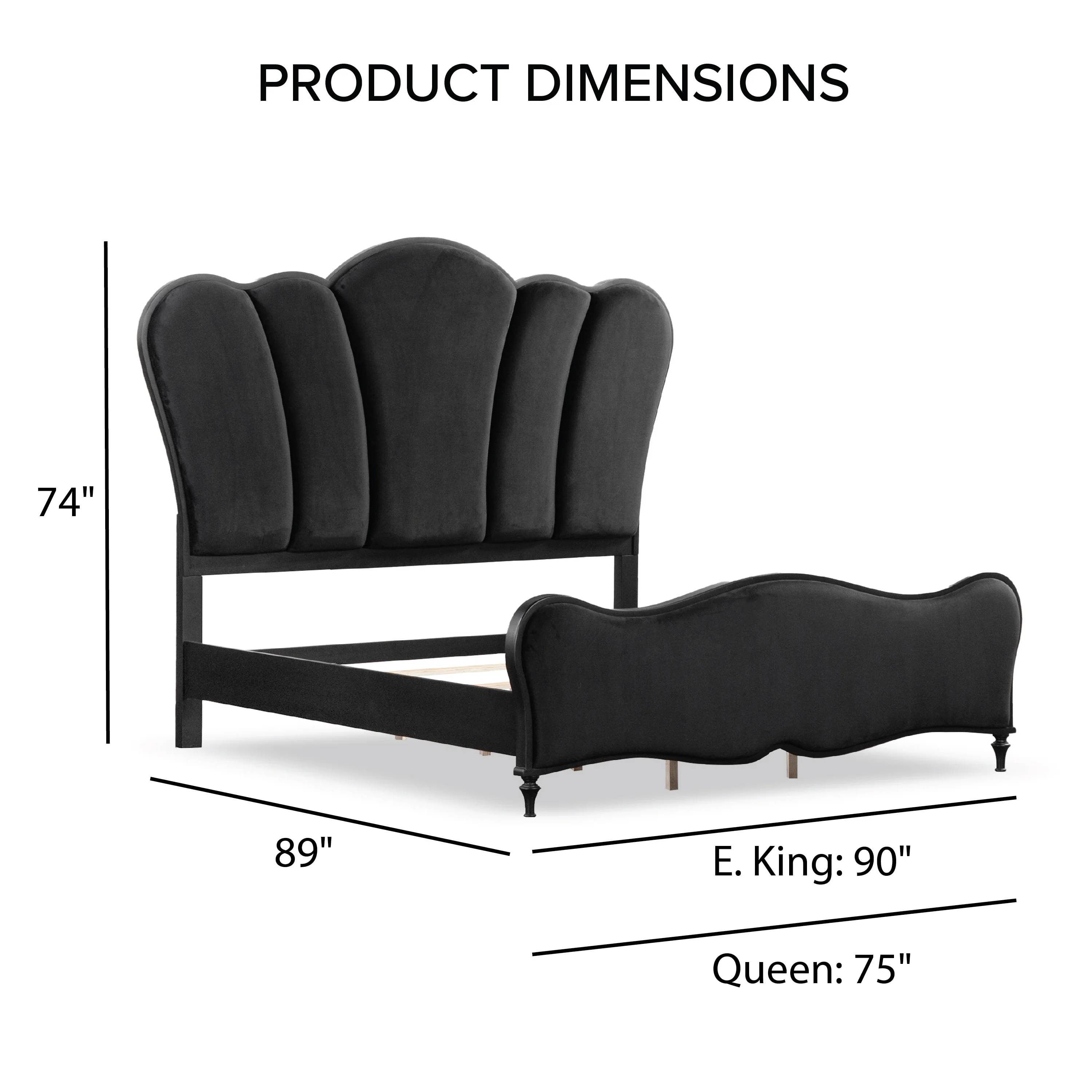 Furniture of America Seabliss Glam Solid Wood 3-Piece Bedroom Set