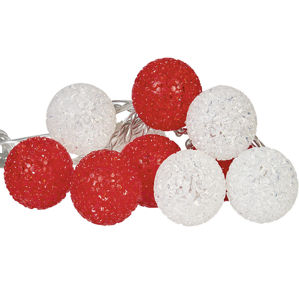 Guirlande extérieur solaire rouge et blanche 10 LED