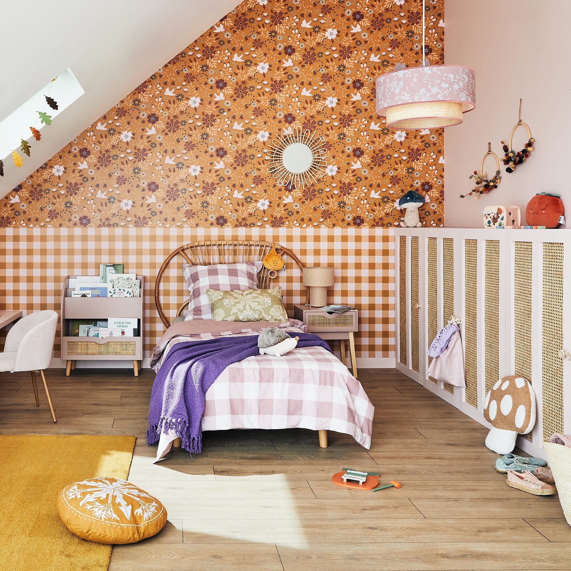 4MURS Papier peint intissé GIULIA coloris ocre orangé