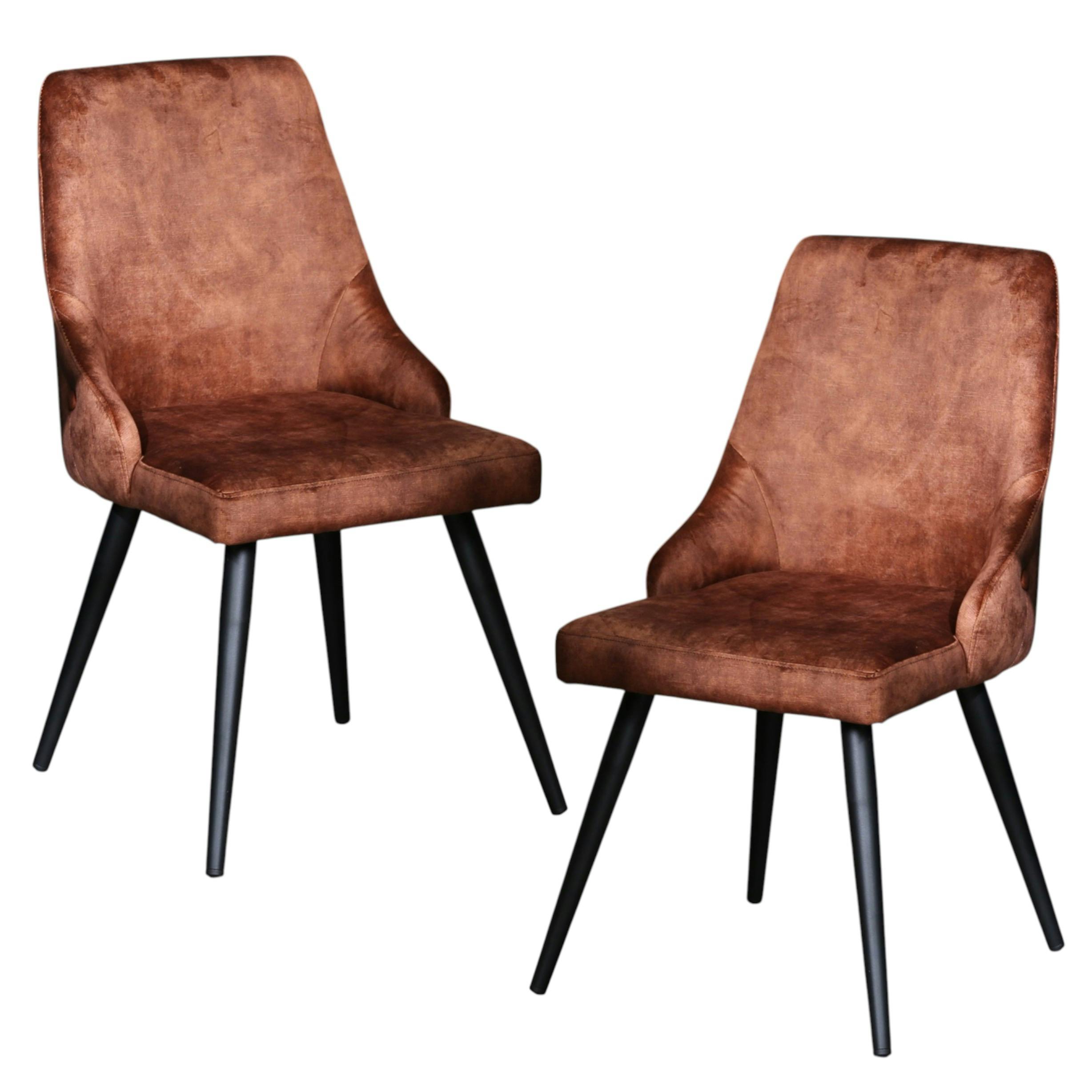 Chaise en velours havane (lot de 2) MALMOE