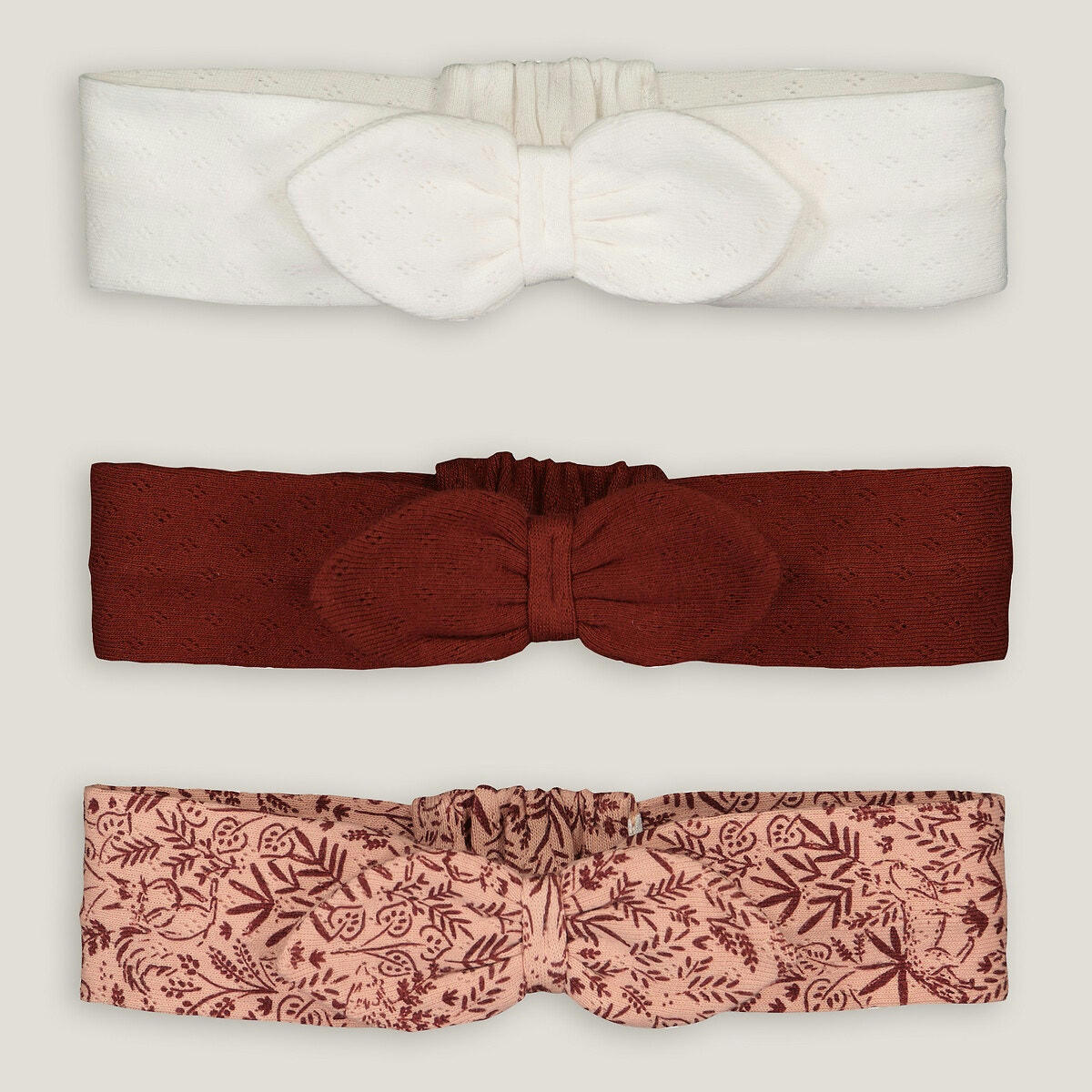 lot de 3 bandeaux, noeuds fixes