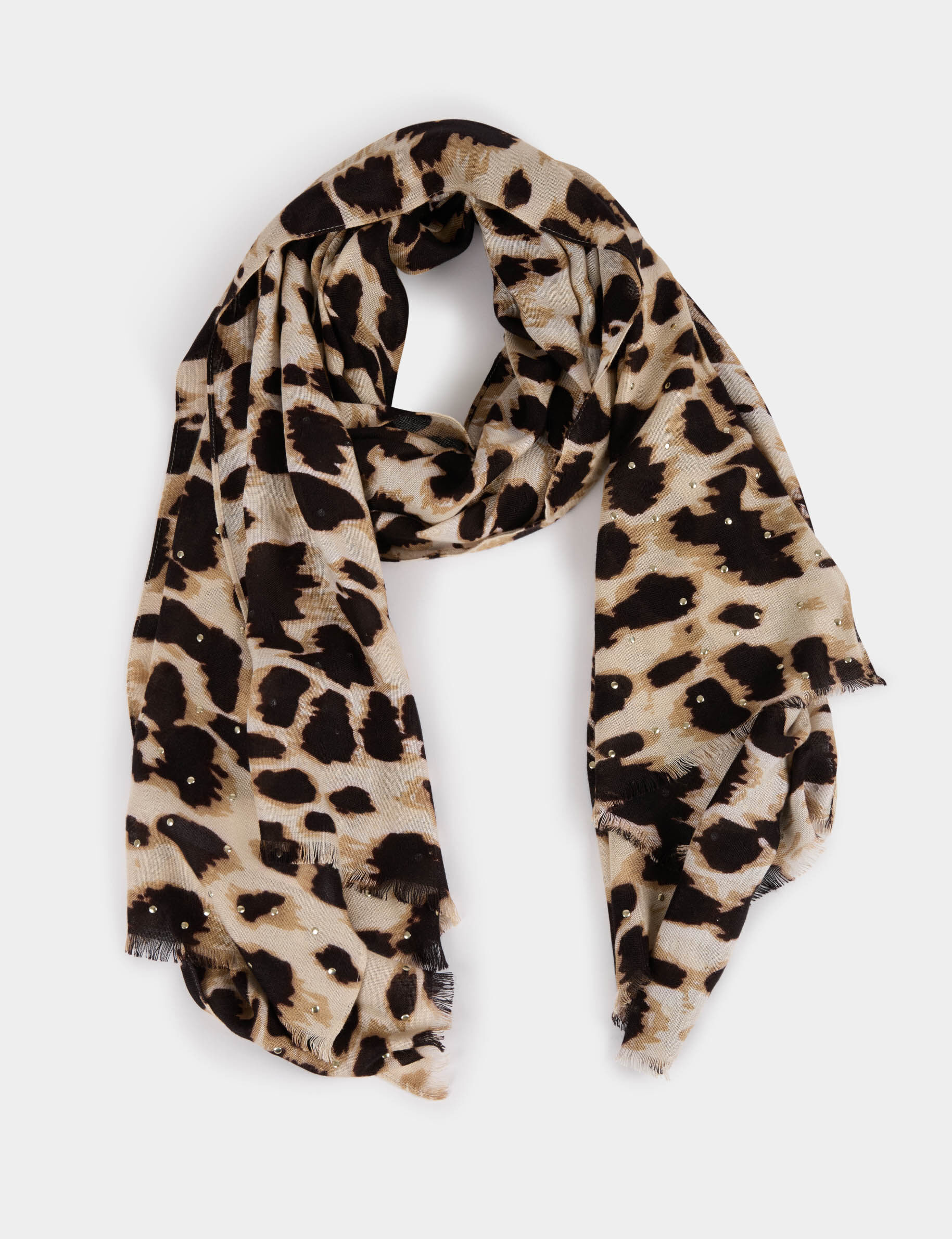 Scarf With Leopard Print Multicolor Women