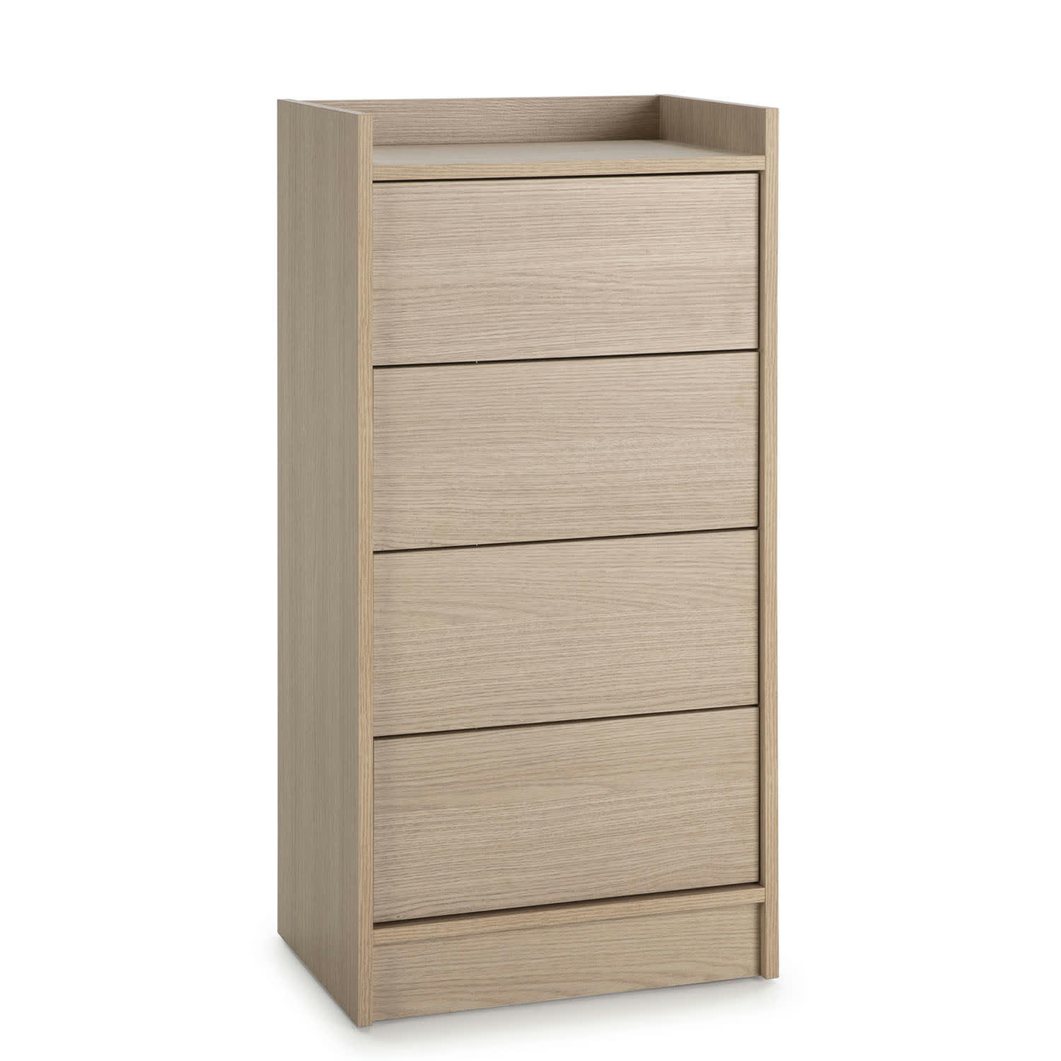 MOSCU - Chiffonnier de 4 tiroirs, couleur chêne, 45 cm longueur