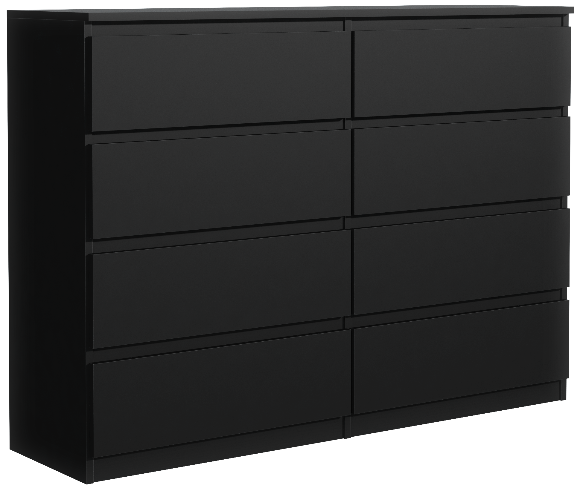 Komoda 8 szuflad 100 cm Czarna