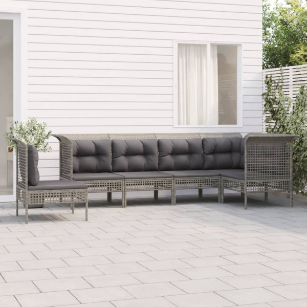 Zestaw wypoczynkowy do ogrodu Szary Technorattan 3x hjørne   3x sofa