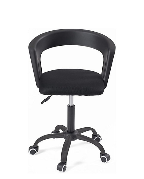 Chaise Bureau Roulettes Souples Accoudoirs Assise Rembourée Hauteur Réglable Pivotant AYA (noir)