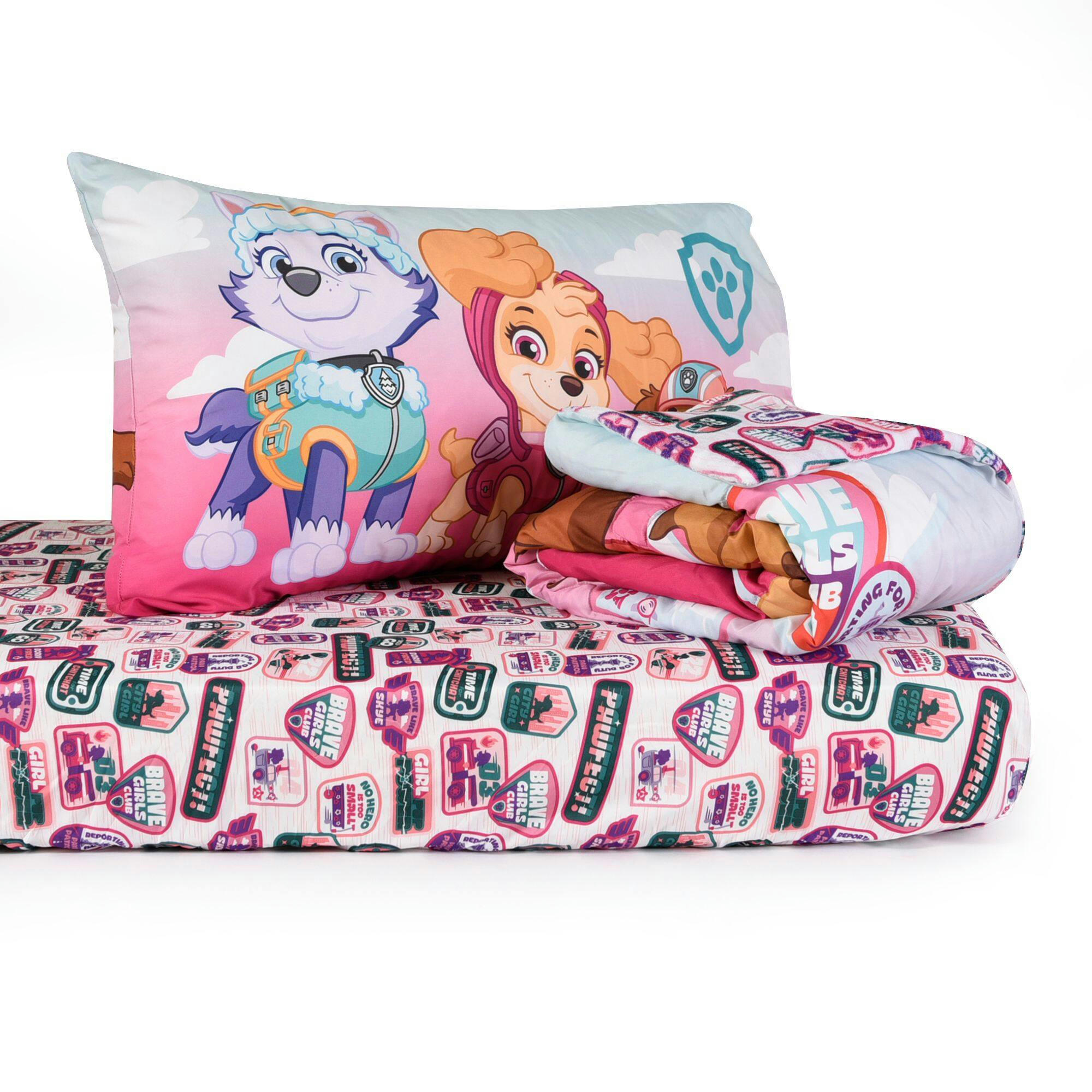 Nemcor Paw Patrol 3-Piece Toddler Reversible Comforter Set, Pink