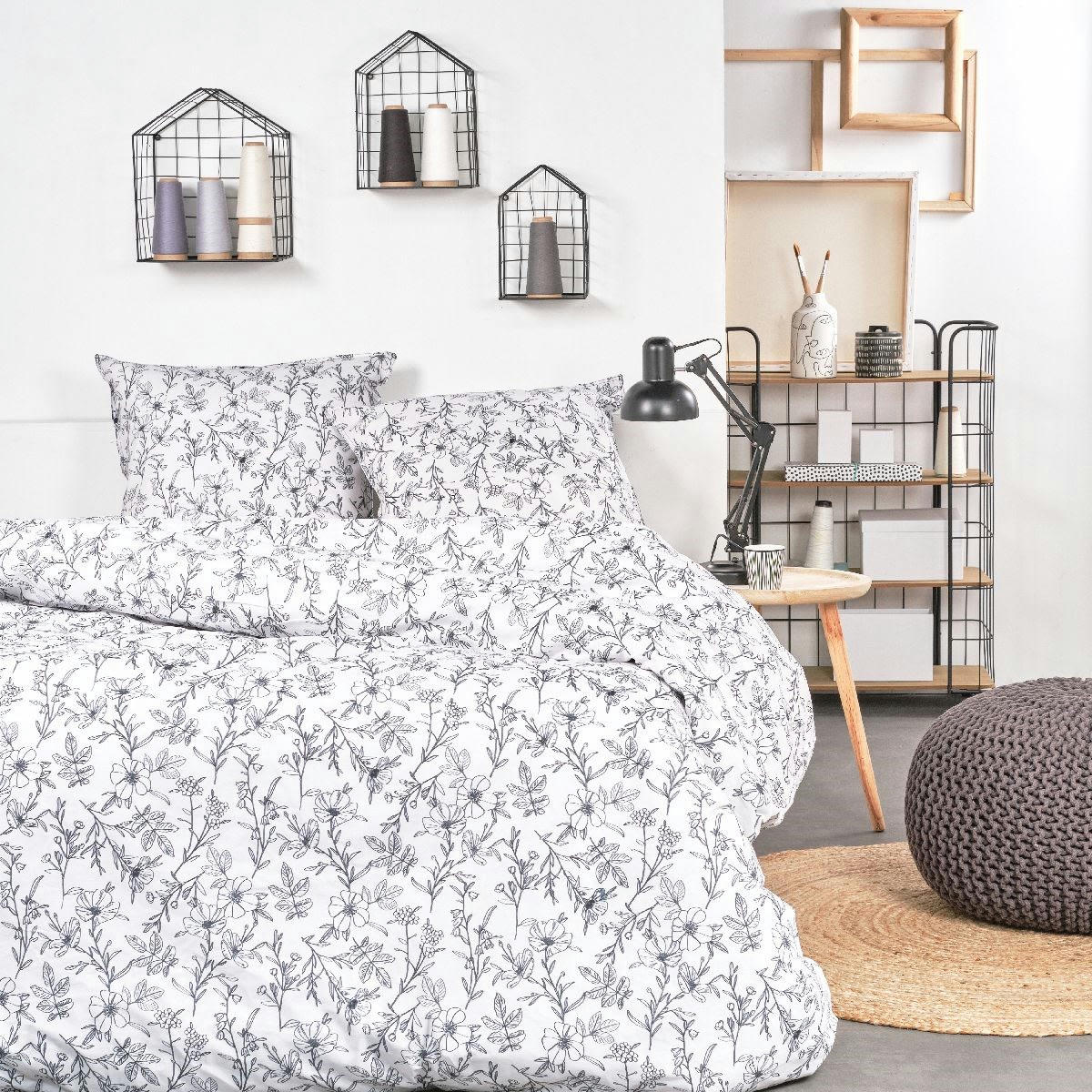 - Parure de lit en Coton Blanc 240x260 cm