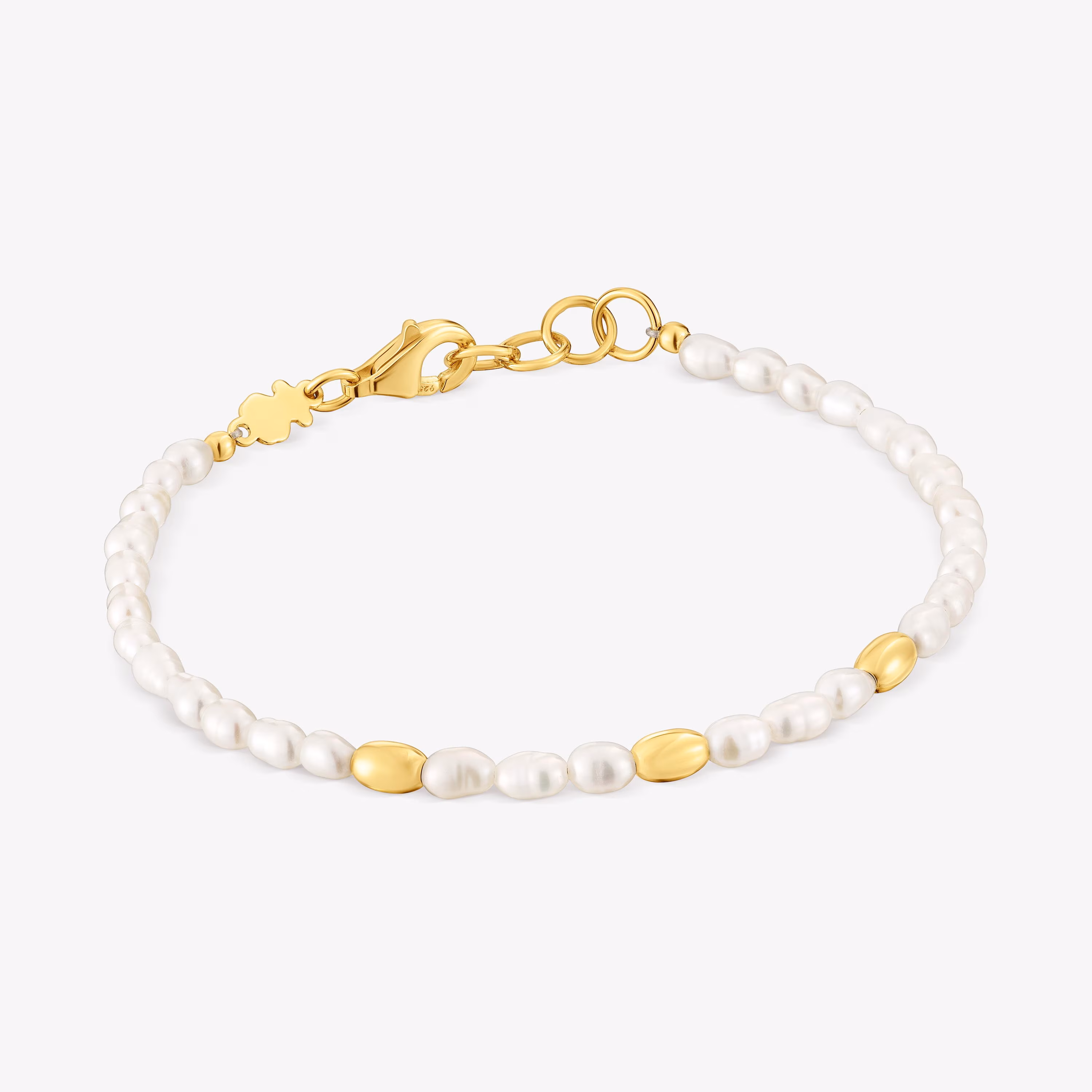 Pulsera con perlas cultivadas y baño de oro de 18 kt sobre plata Gloss