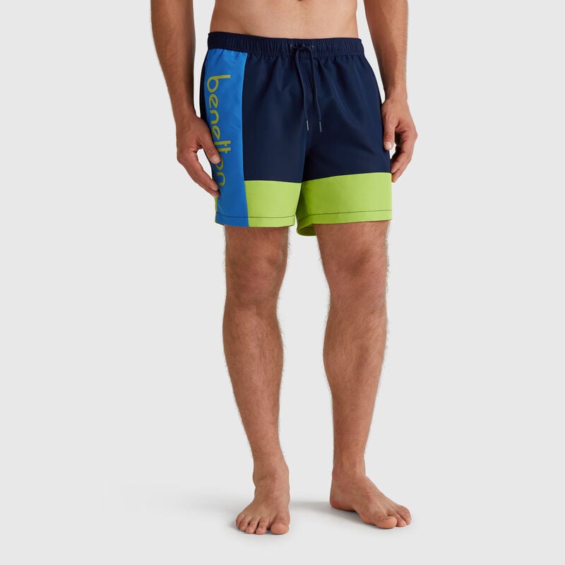 Color block swim trunks