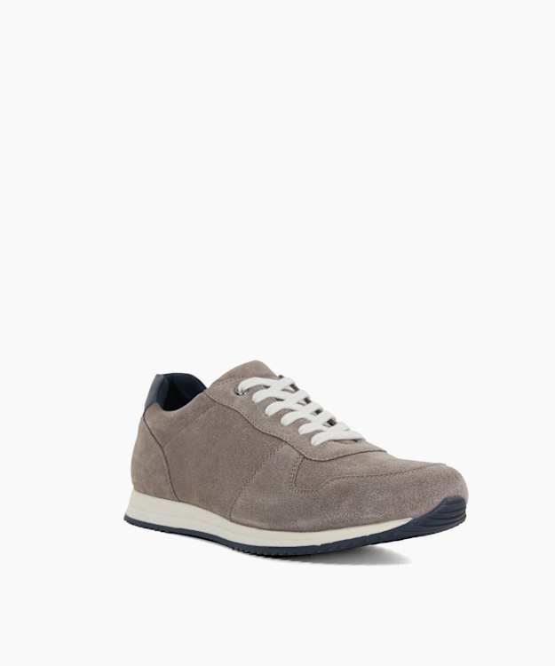 Toulous Grey - Suede Lace Up Trainers