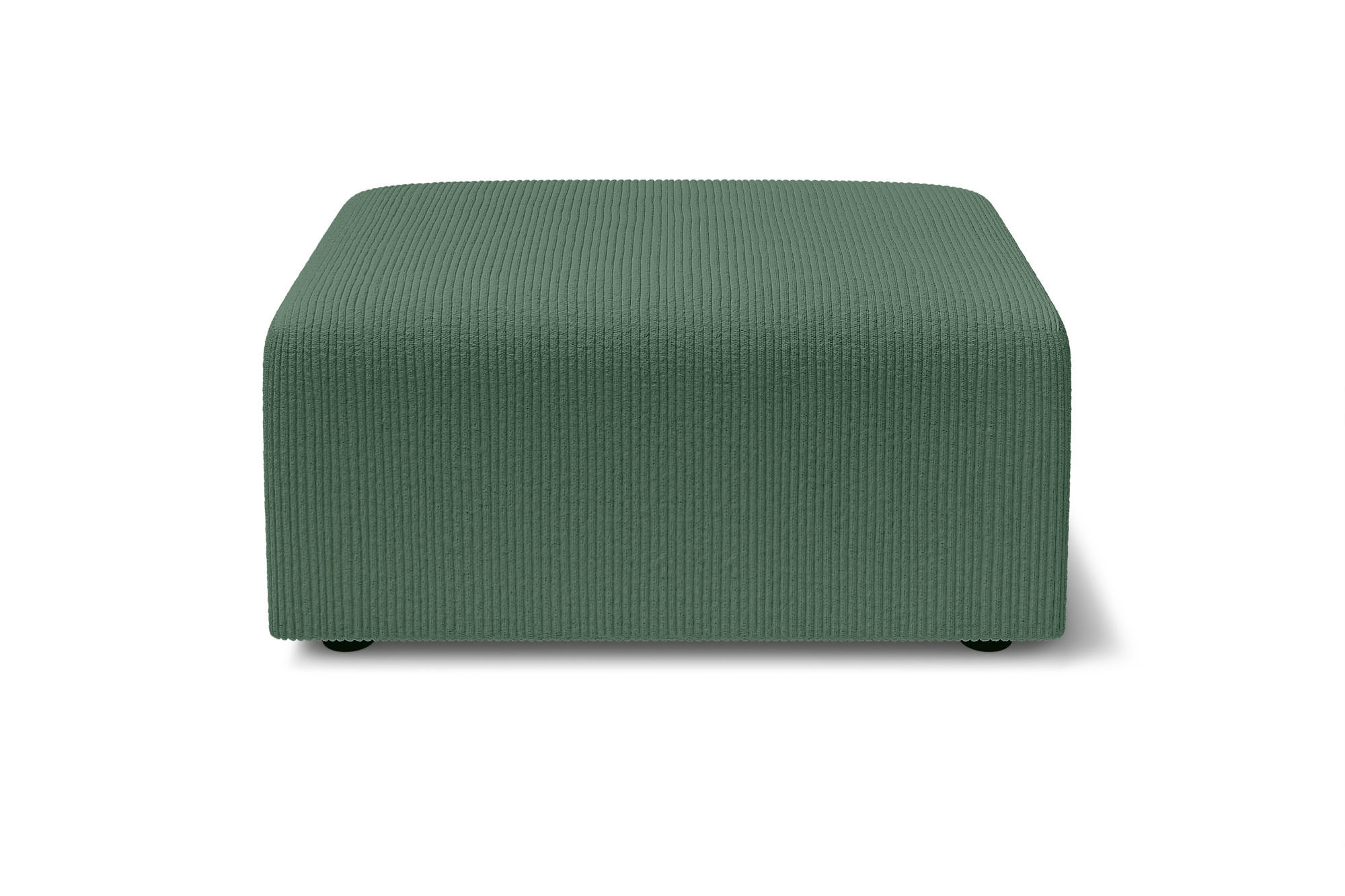 LEO - Pouf carré en velours côtelé   vert