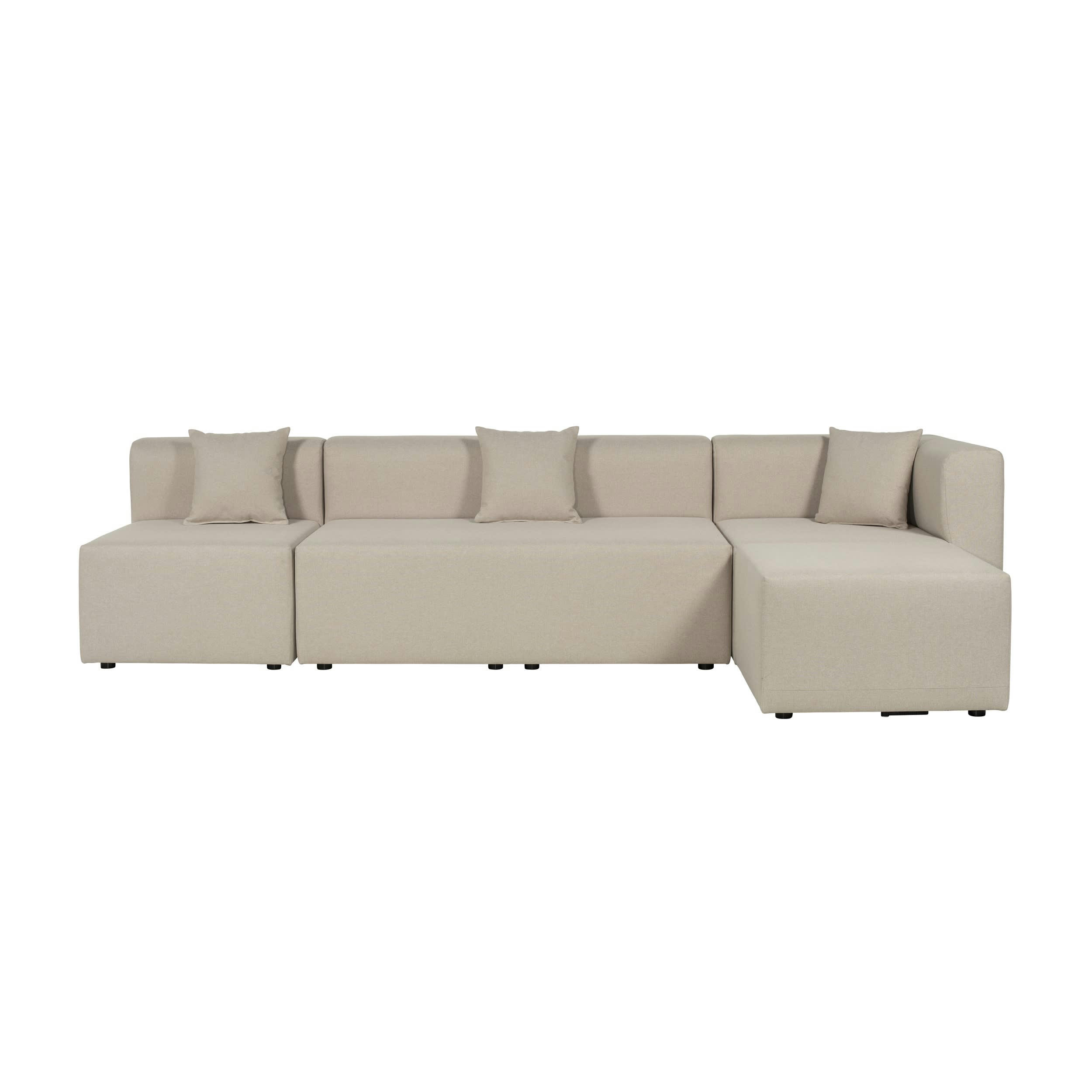 PINOT - Canapé d'angle modulable 5 places en tissu beige