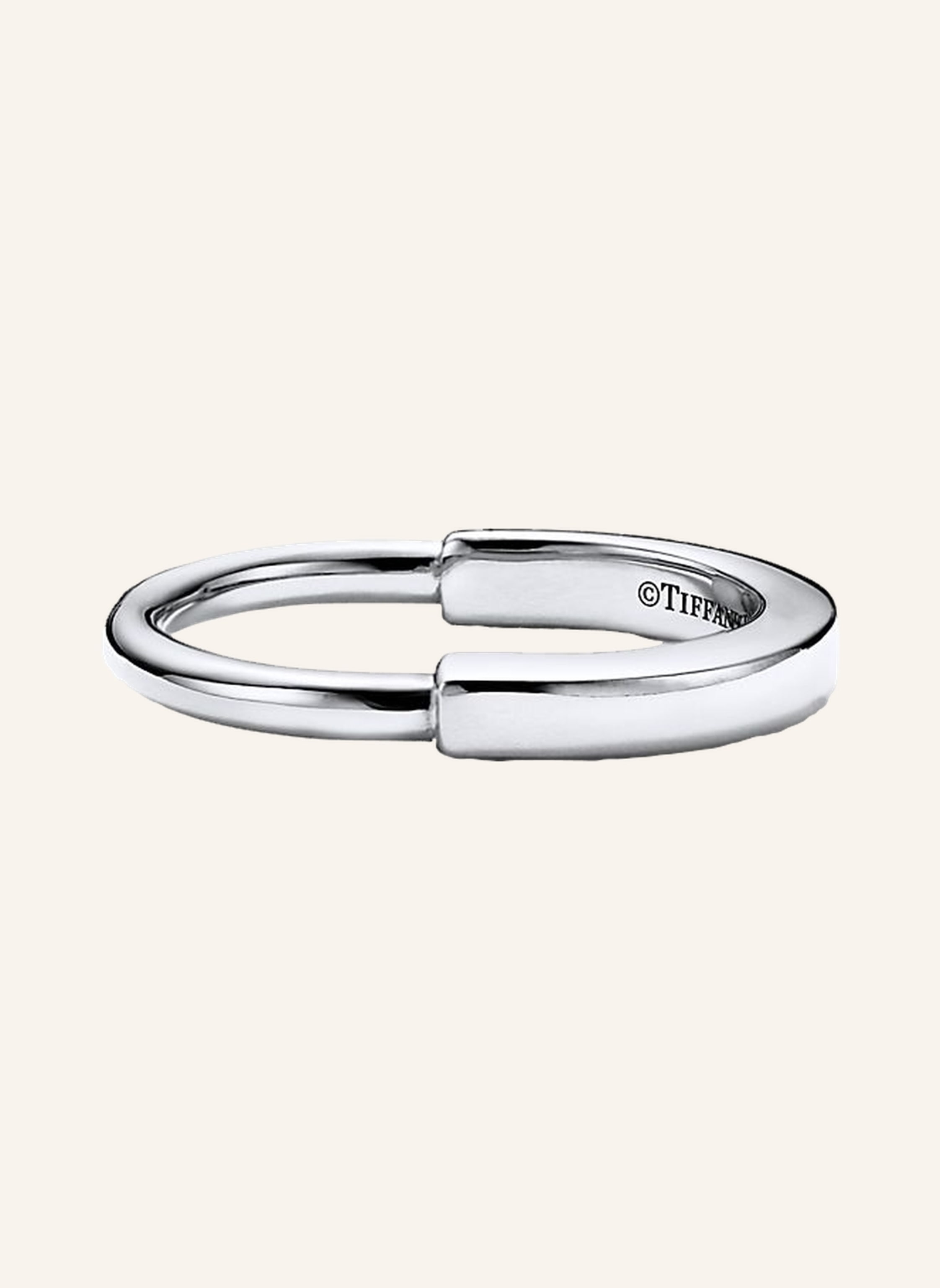 TIFFANY & Co. Ring TIFFANY LOCK aus 18 Karat Weißgold mit Diamanten im runden Brillantschliff