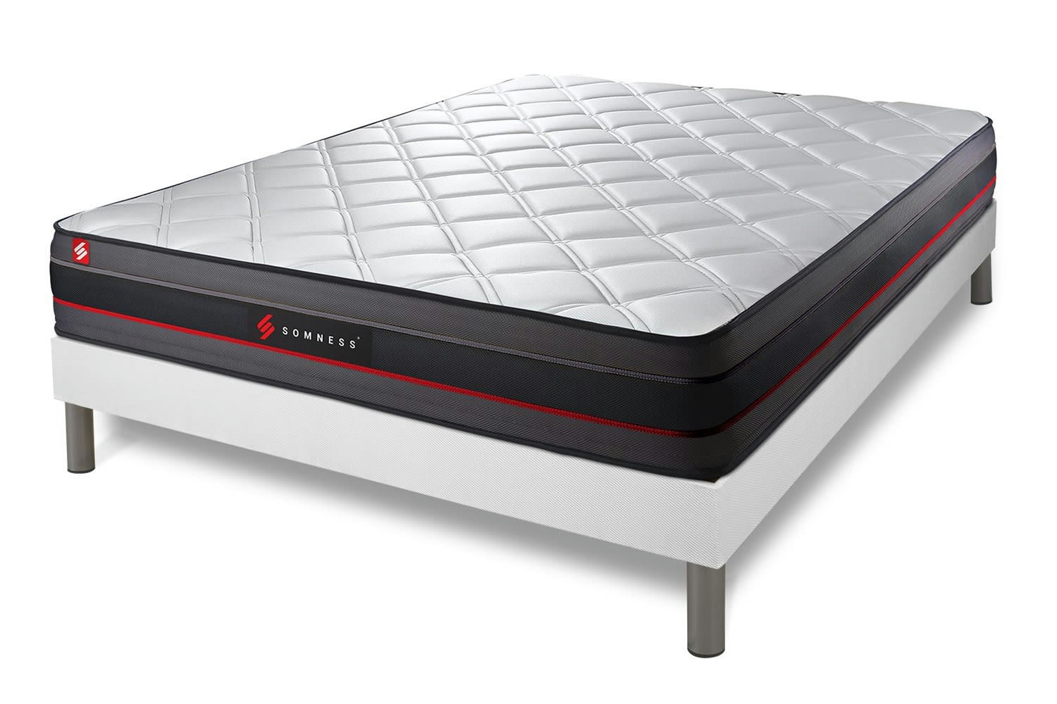 REGEN - Ensemble 160x200 Mémoire de forme sommier Blanc
