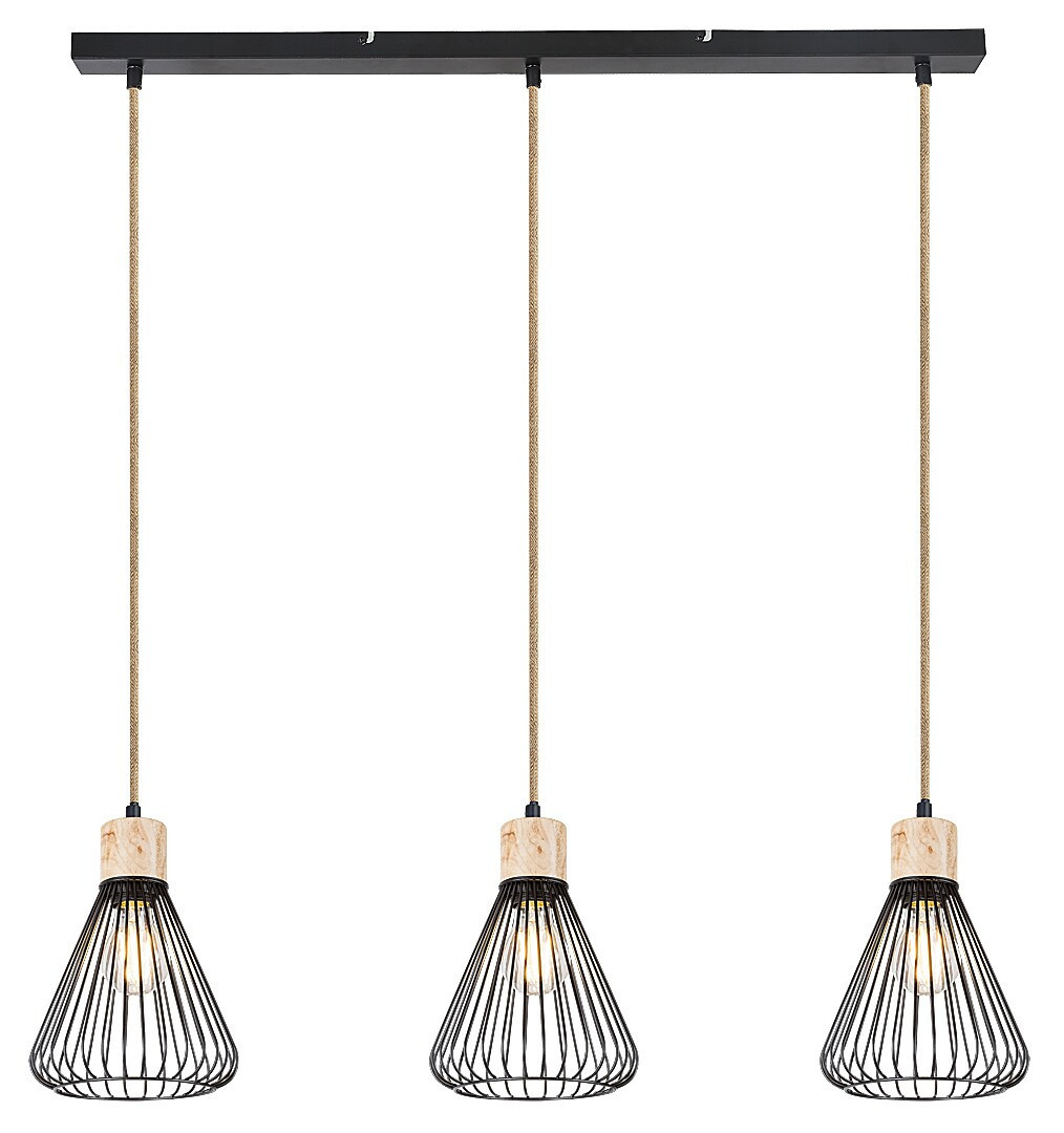 Lampa wisząca czarna Farfalle 3xE27x40W wym: 120x18x18 cm Rabalux