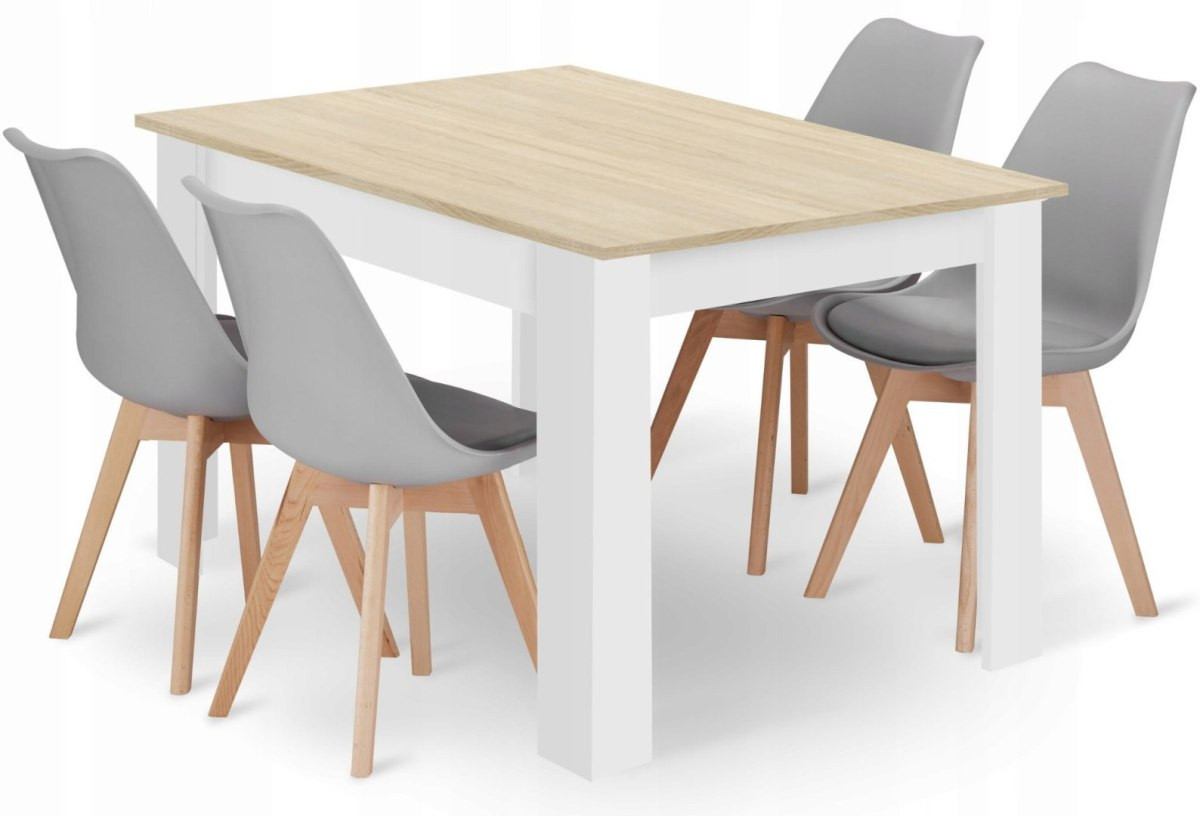 Zestaw stół prostokątny 120x80 dąb sonoma   4 krzesła MARK s