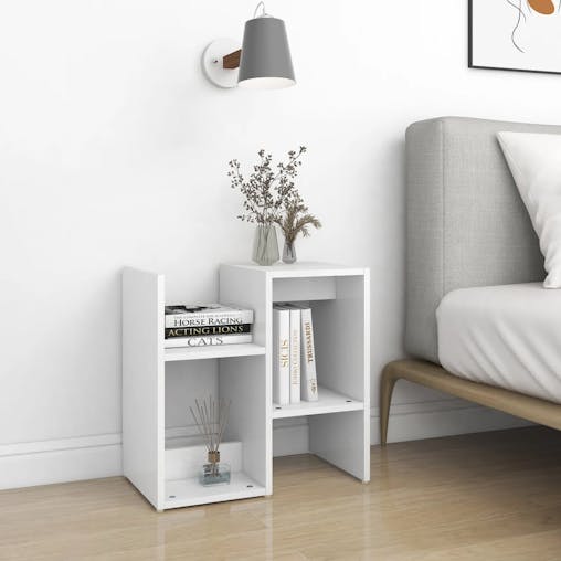 NNEVL Bedside Cabinet White 50x30x51.5 cm Chipboard
