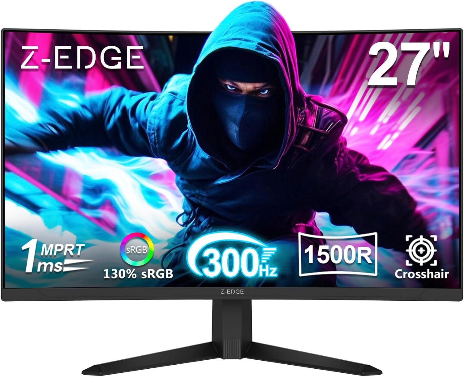 Z-Edge 27 inch Curved Gaming Monitor  FHD 1080P 300Hz 280Hz 240Hz Curved Monitor 1500R Computer Monitor  MPRT 1ms Monitor  FreeSync  Low Blue Light 16.7M Colors  UG27S 2X DP and 2X HDMI