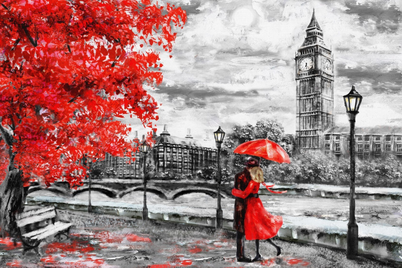 Fototapeta Ścienna Zakochani w Londynie 3D 90x60cm
