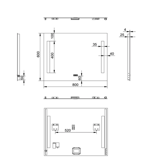 Badspiegel, , BxH: 80 x 60 cm