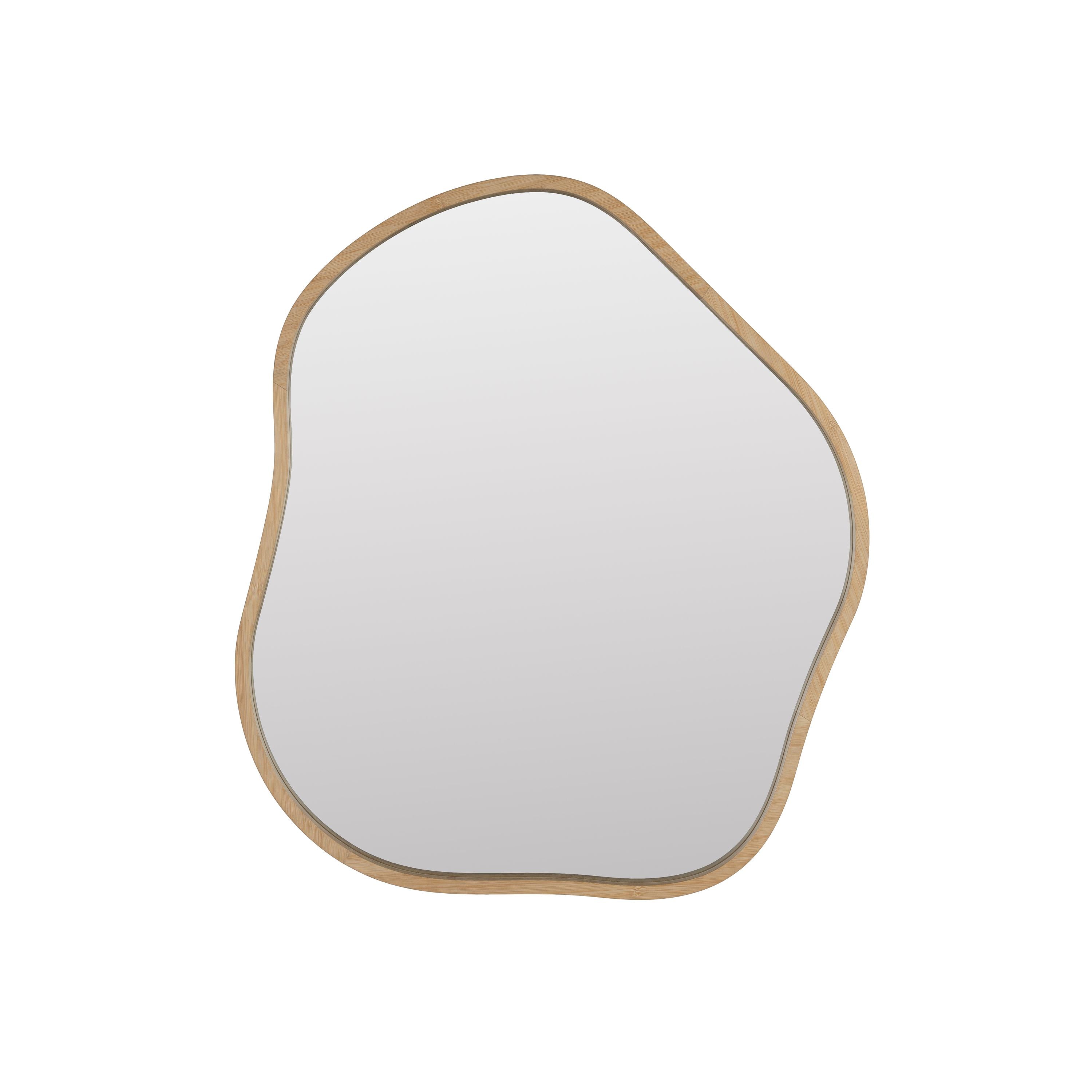 Housecraft Living Zem Spiegel/ Wandspiegel Organisch Bamboehout 60x55 cm - Beige