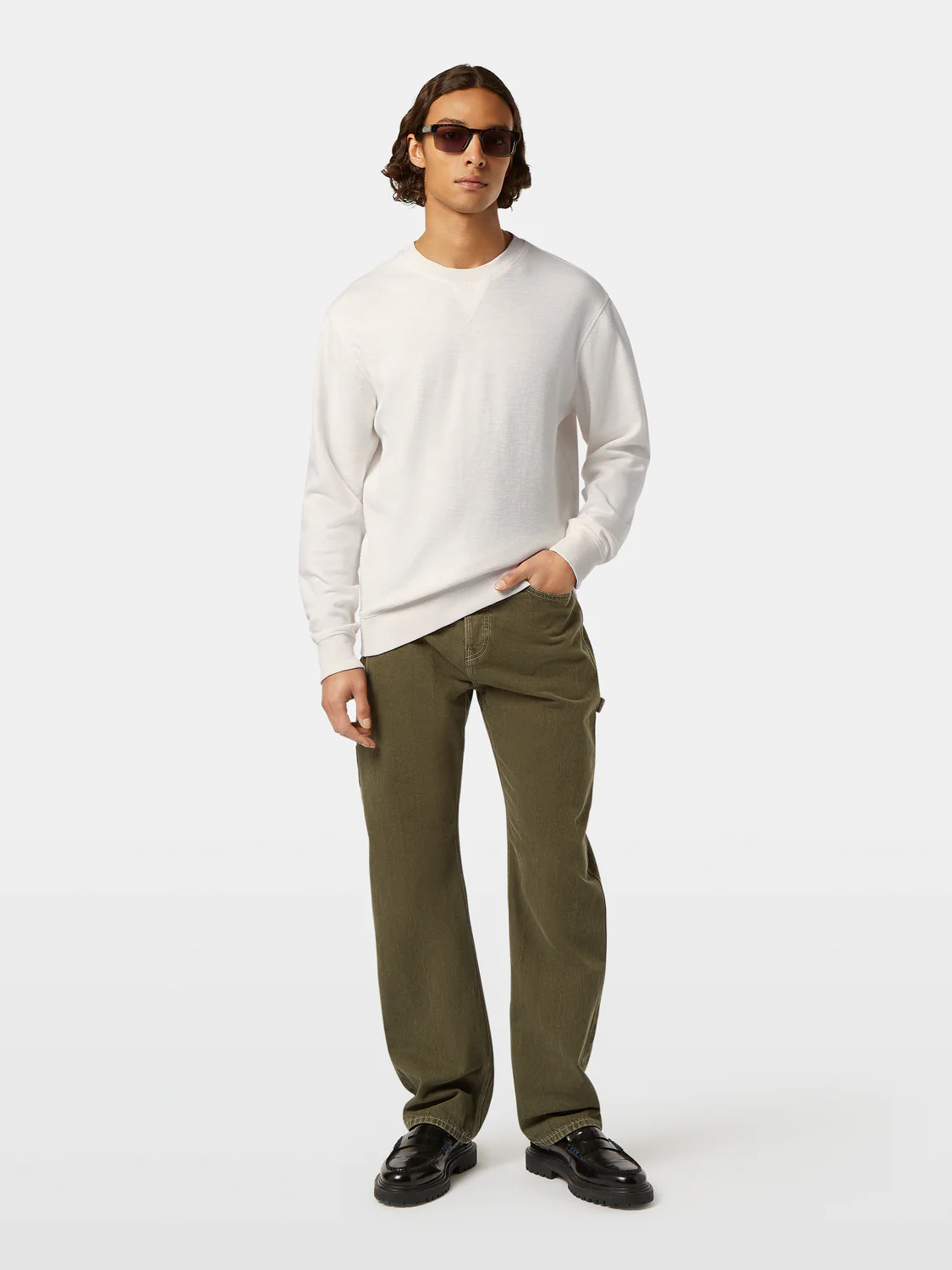 Regular-Fit Garment-Dyed Slub Sweatshirt