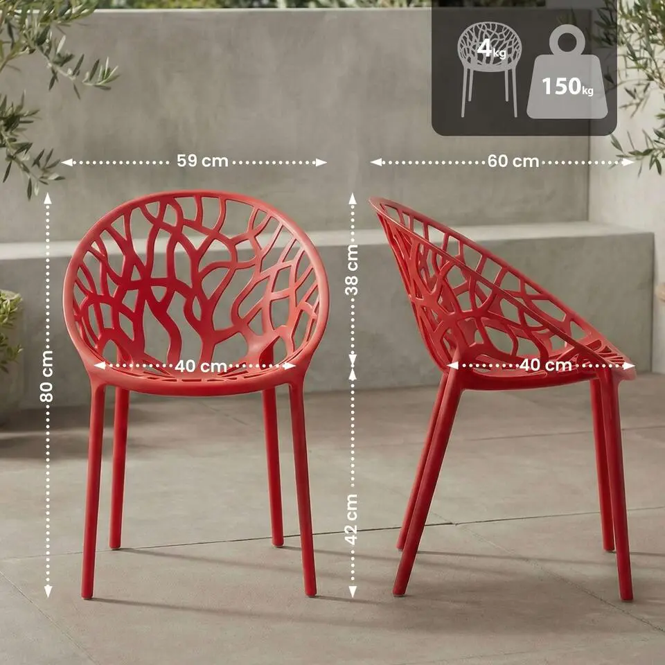 CLP Tuinstoel Hope Kunststof - rood